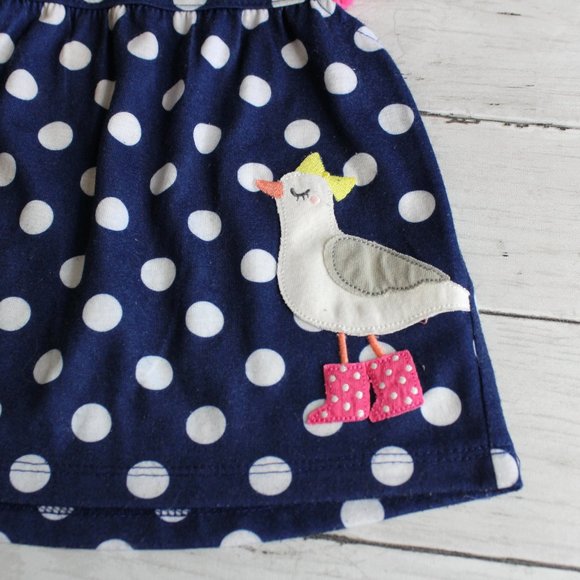 Carter's Baby Girl's Pajama Set Size 18 Months Navy Pink Seagull 3 Pc - Picture 3 of 5